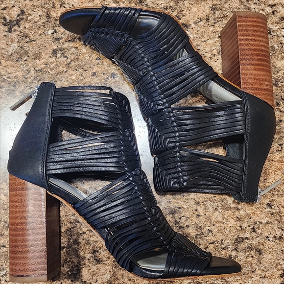 1. STATE 'Kenton' Caged Gladiator Block-Heel Sandal - Black - Size 5 - Picture 4 of 9